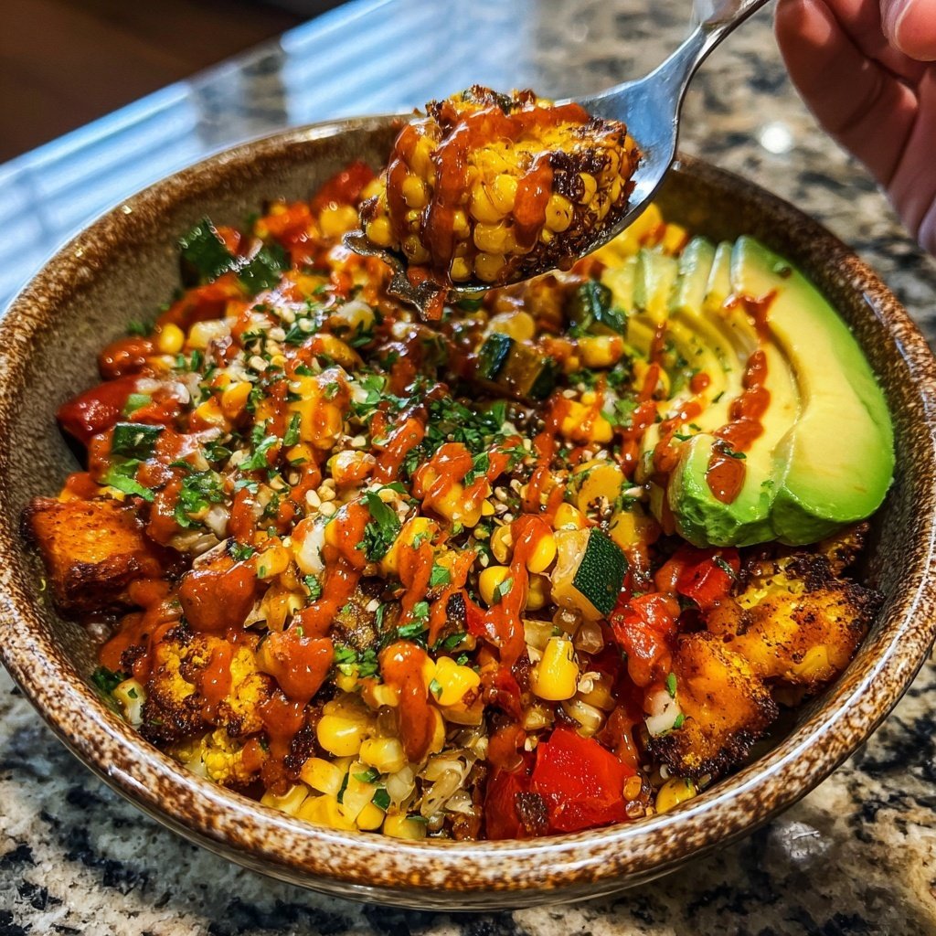 Spicy Roasted Vegetable Taco Bowl