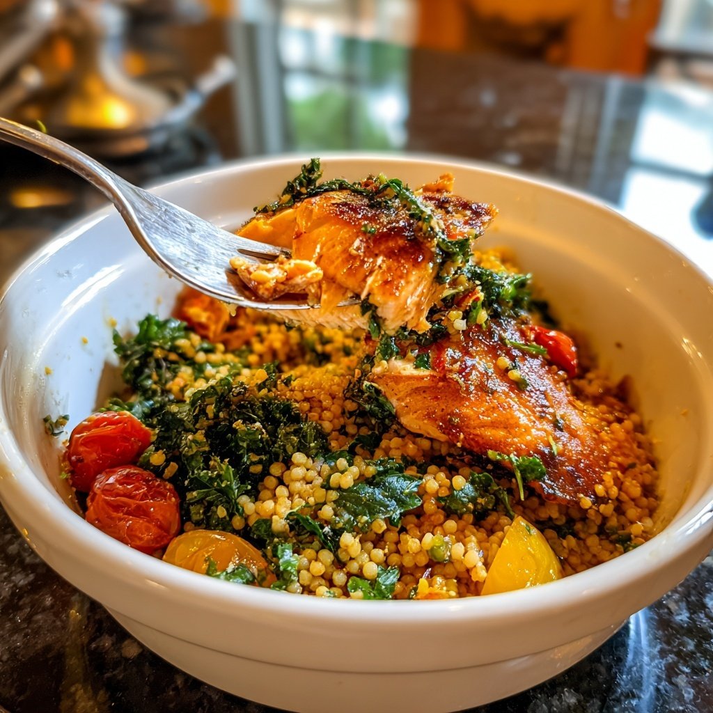 Mediterranean Salmon Couscous Bowl