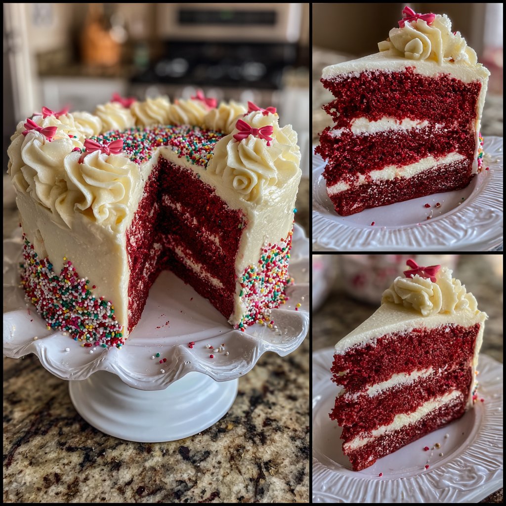 Red Velvet Birthday Cake with Bows
