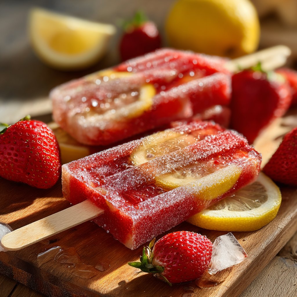 Strawberry Lemonade Popsicles