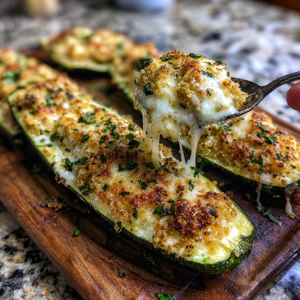 Stuffed Zucchini Boats with Quinoa