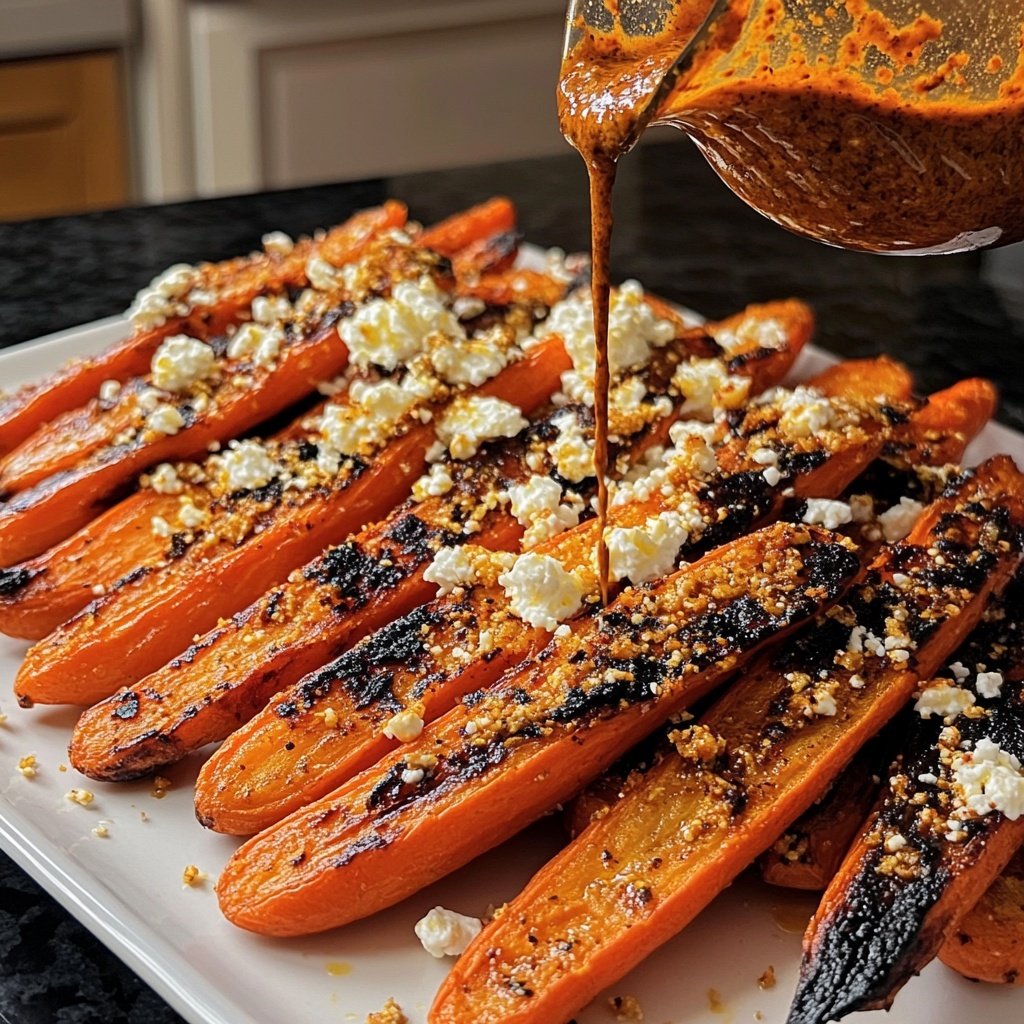 Roasted Carrots with Harissa and Whipped Feta