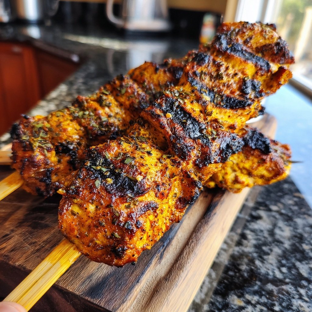 Chicken Kebabs with Marinade Grilled