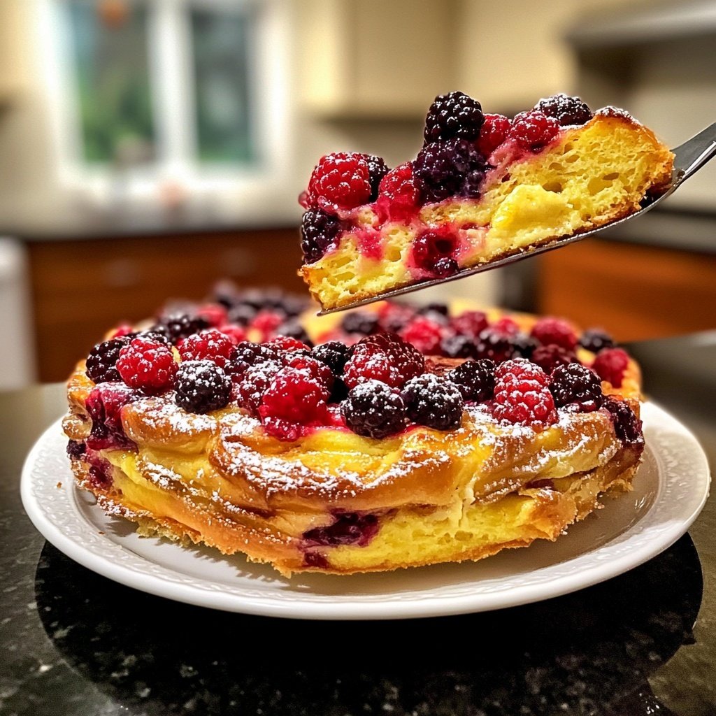 Festive Berry Croissant French Toast Bake​