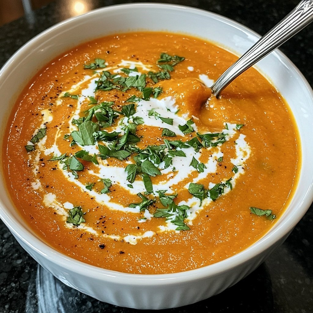 Healthy Vegan Roasted Carrot Soup