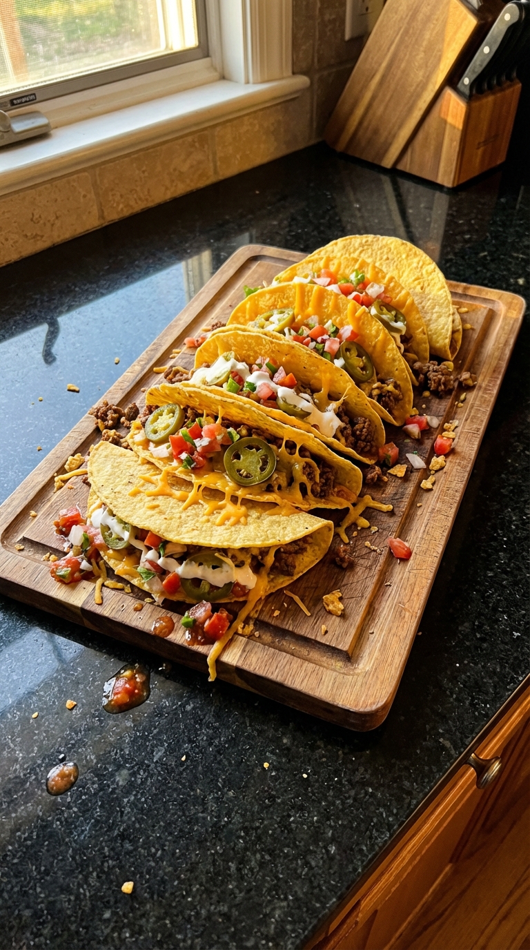 Loaded Beef Nacho Tacos