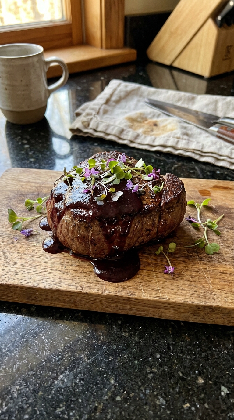 Filet Mignon with Plum Sauce