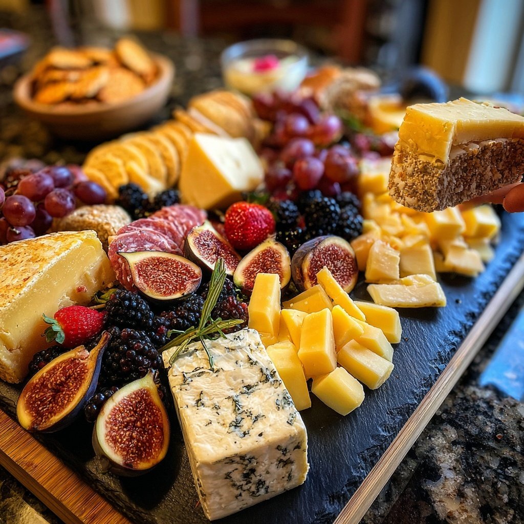 Grazing Board with Cheeses and Fruits