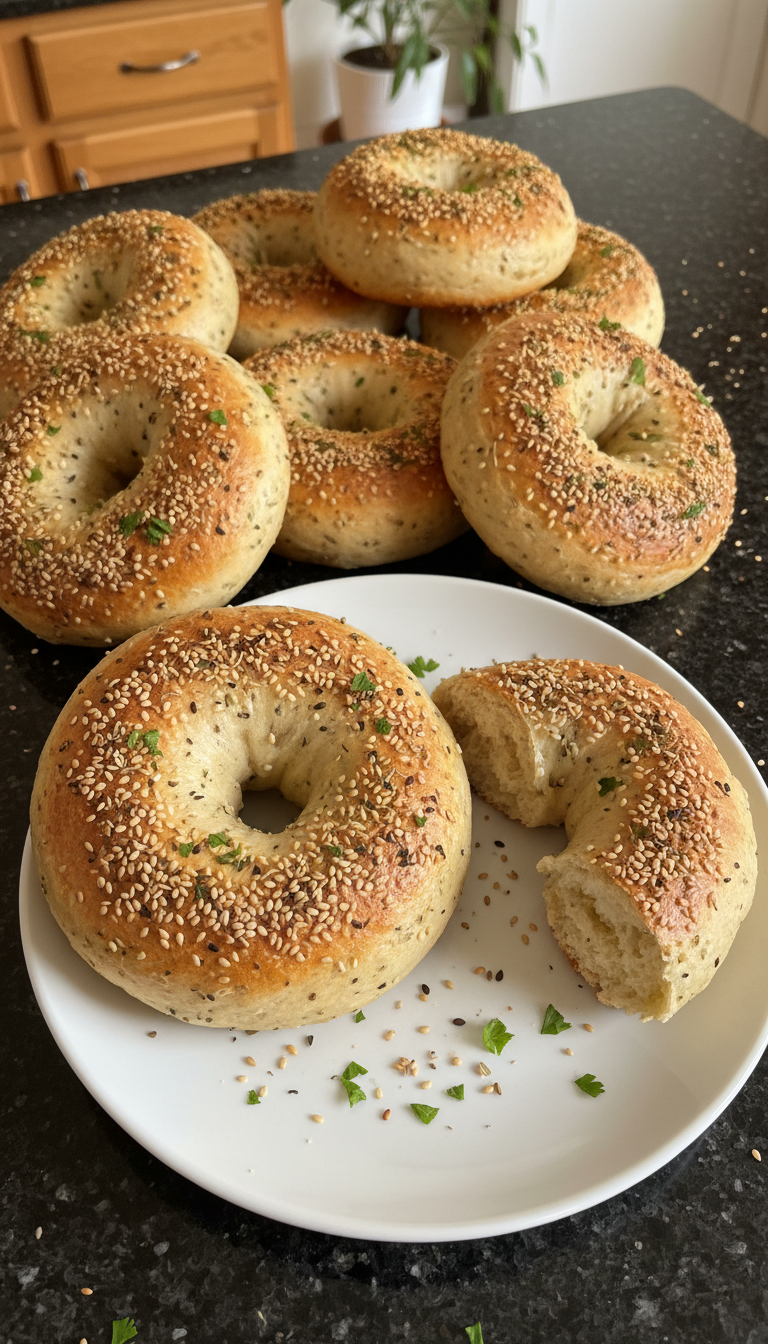 High-Protein Italian Herb Bagels